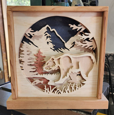 C085-Bear scroll saw project pattern