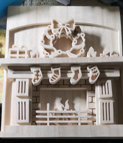 C088-Christmas fireplace