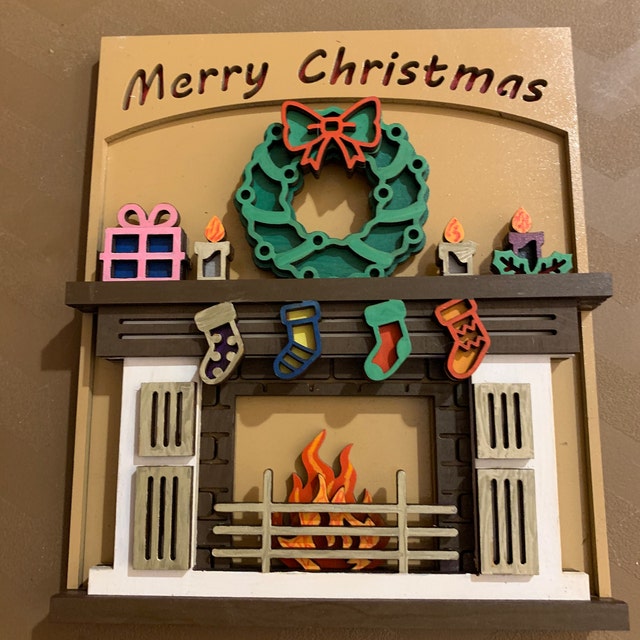 C88-christmas fireplace scroll saw project - Alex Fox pattern