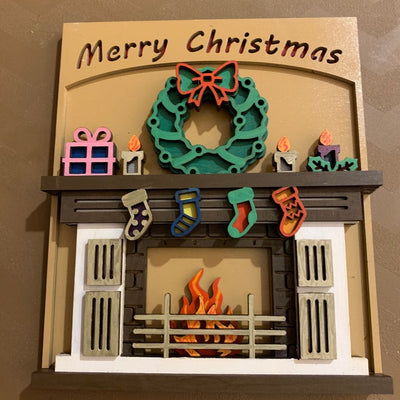 C088-Christmas fireplace