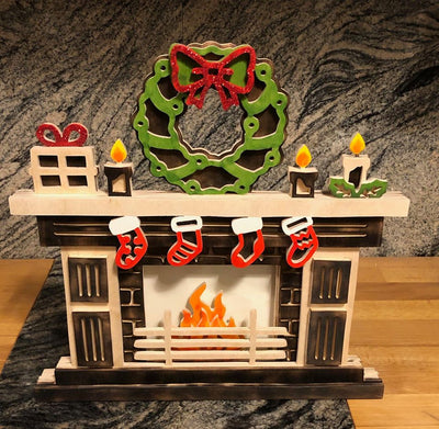 C088-Christmas fireplace