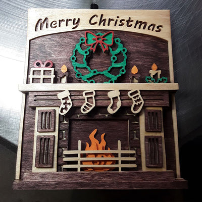 C088-Christmas fireplace