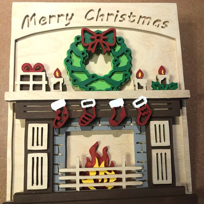 C088-Christmas fireplace
