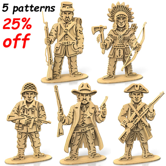 American History set Layered Scroll Saw Patterns — Alex Fox Patterns