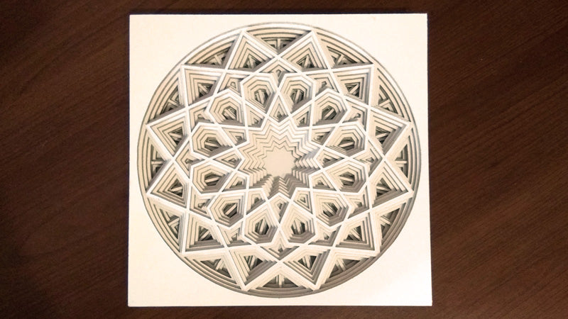 C018-Geometric Ornament Layered Scroll Saw Pattern - Alex Fox Patterns