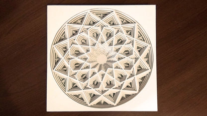 C018-Geometric Ornament Layered Scroll Saw Pattern - Alex Fox Patterns