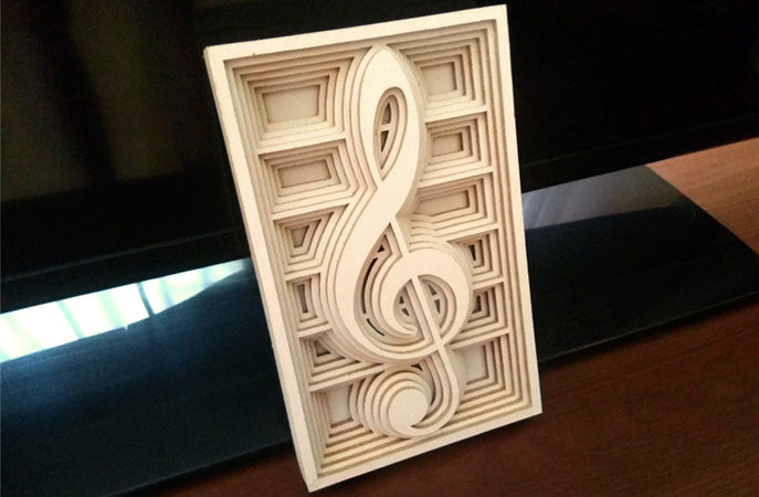 C019-Treble Clef Layered Scroll Saw Pattern - Alex Fox Patterns