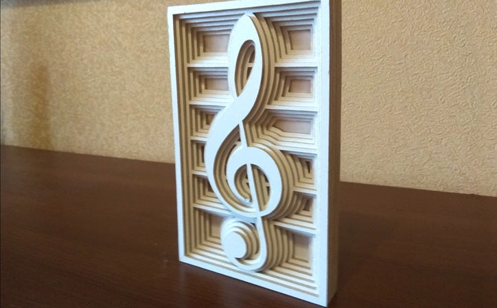 C019-Treble Clef Layered Scroll Saw Pattern - Alex Fox Patterns