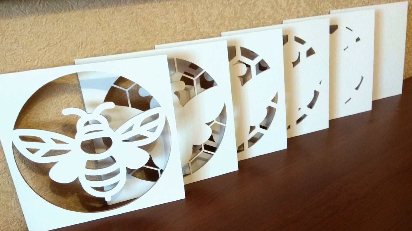 C020-Bee Layered Scroll Saw Pattern - Alex Fox Patterns