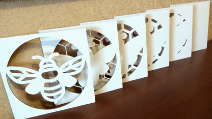 C020-Bee Layered Scroll Saw Pattern - Alex Fox Patterns