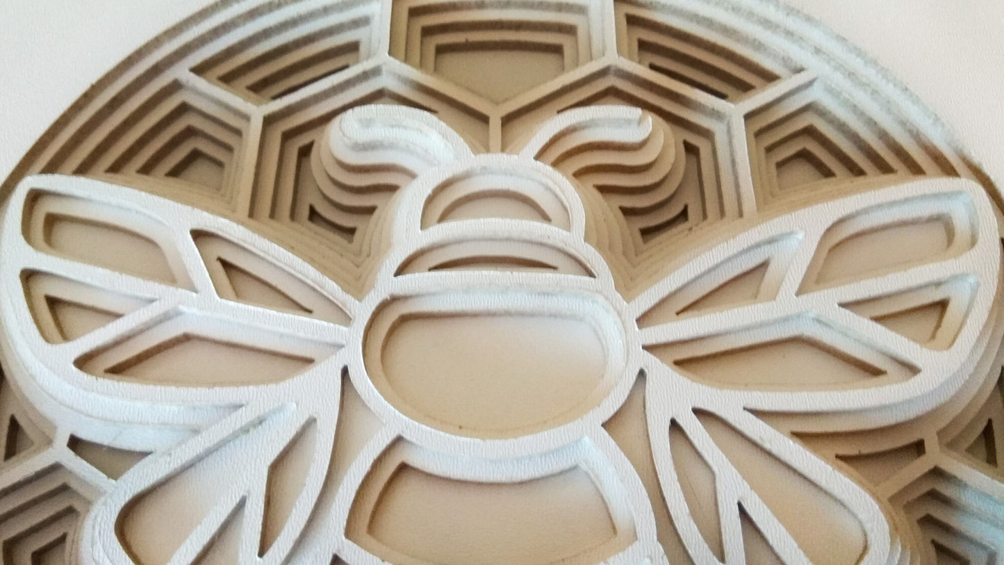 C020-Bee Layered Scroll Saw Pattern - Alex Fox Patterns