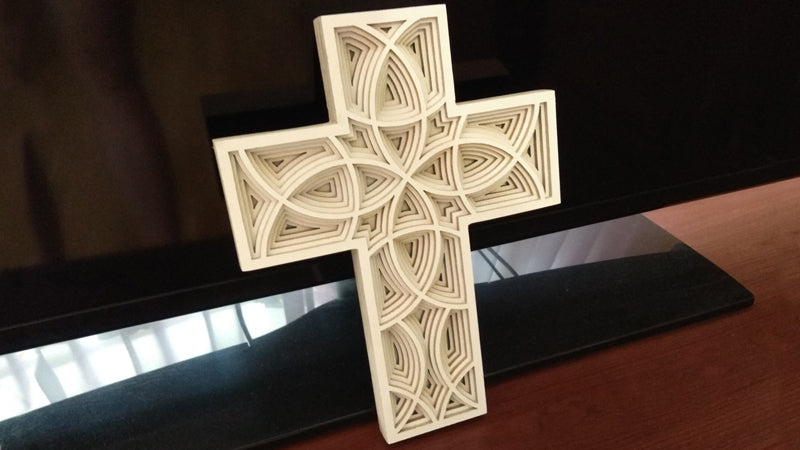 C023-Cross Layered Scroll Saw Pattern - Alex Fox Patterns