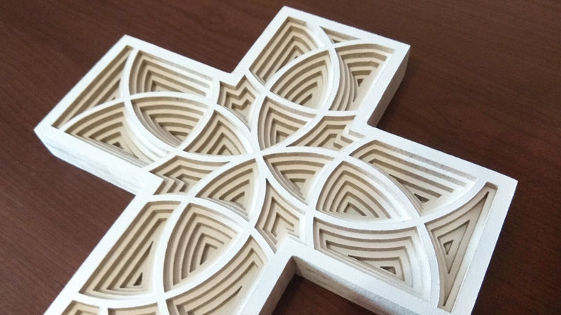C023-Cross Layered Scroll Saw Pattern - Alex Fox Patterns