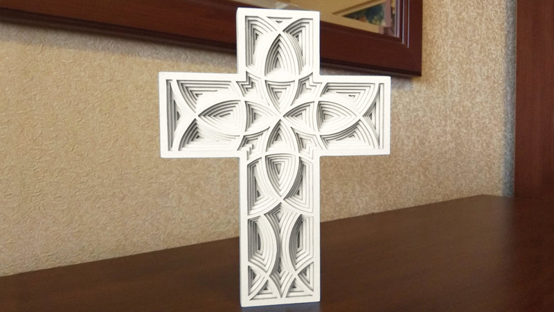 C023-Cross Layered Scroll Saw Pattern - Alex Fox Patterns