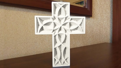 C023-Cross Layered Scroll Saw Pattern - Alex Fox Patterns