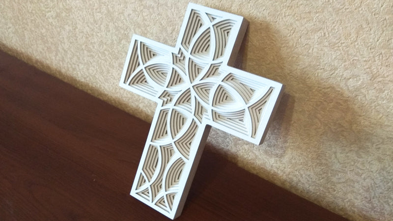 C023-Cross Layered Scroll Saw Pattern - Alex Fox Patterns