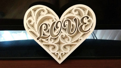 C025-Love Layered Scroll Saw Pattern - Alex Fox Patterns