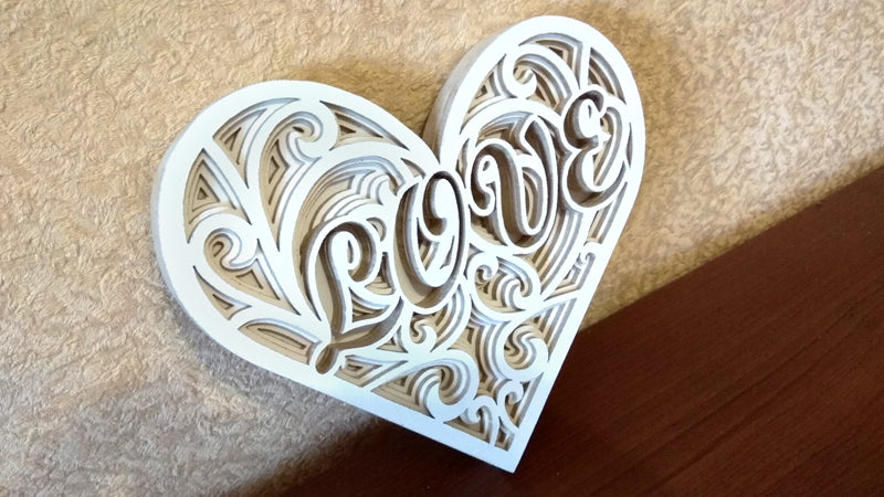 C025-Heart Layered Scroll Saw Pattern - Alex Fox Patterns