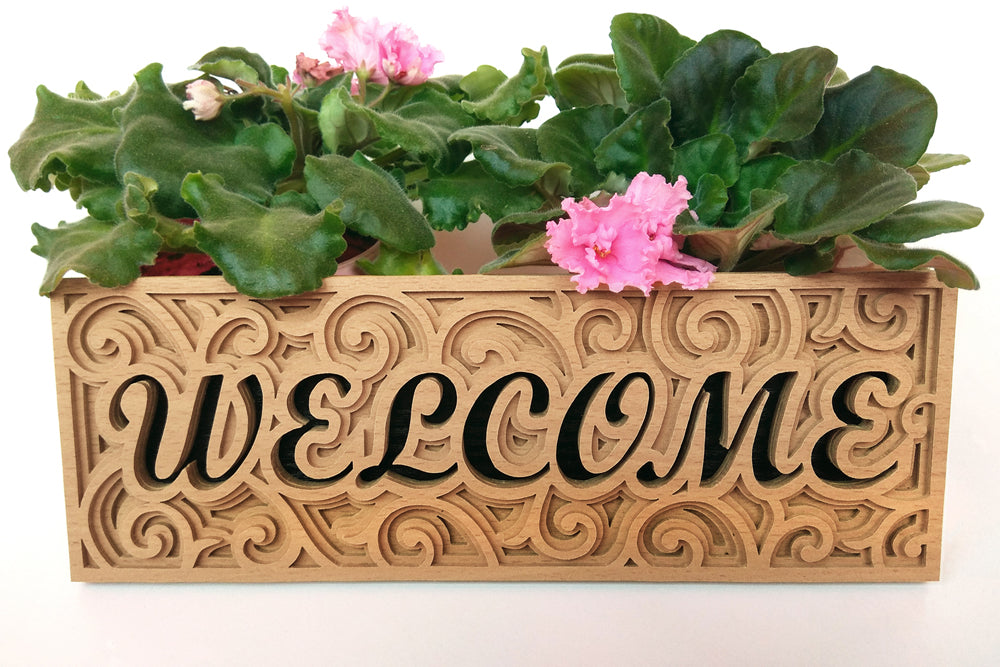 C027-Welcome Layered Scroll Saw Pattern - Alex Fox Patterns