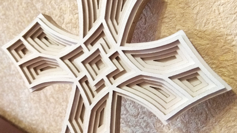 C028-Cross Layered Scroll Saw Pattern - Alex Fox Patterns