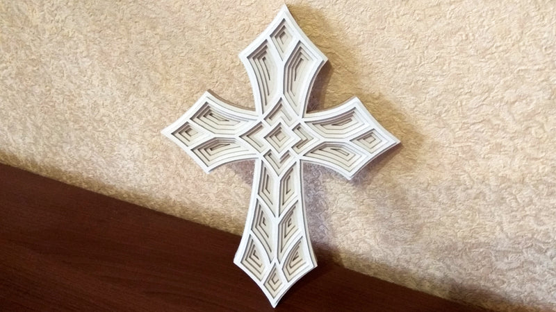 C028-Cross Layered Scroll Saw Pattern - Alex Fox Patterns