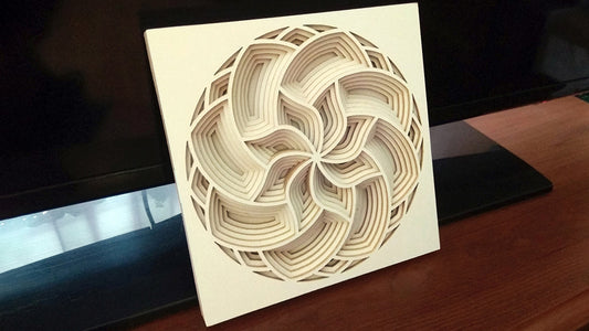 C029-Geometric Ornament Layered Scroll Saw Pattern - Alex Fox Patterns