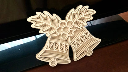 C031-Christmas Bells Layered Scroll Saw Pattern - Alex Fox Patterns
