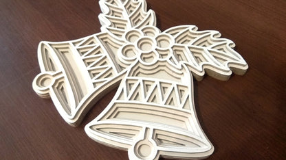 C031-Christmas Bells Layered Scroll Saw Pattern - Alex Fox Patterns