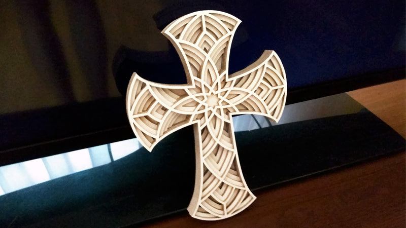 C032-Cross Layered Scroll Saw Pattern - Alex Fox Patterns