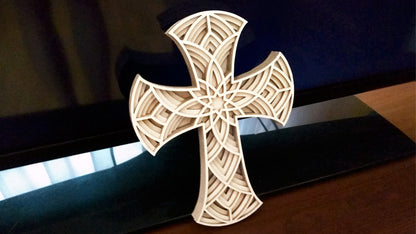 C032-Cross Layered Scroll Saw Pattern - Alex Fox Patterns