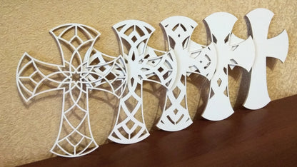 C032-Cross Layered Scroll Saw Pattern - Alex Fox Patterns