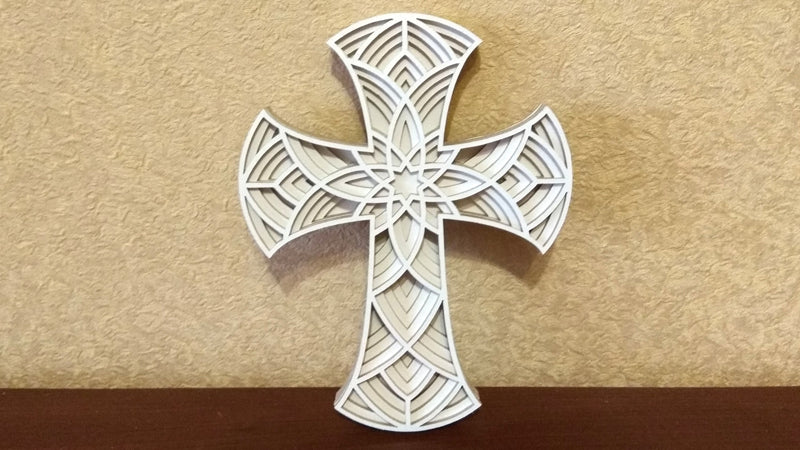 C032-Cross Layered Scroll Saw Pattern - Alex Fox Patterns