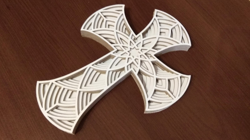 C032-Cross Layered Scroll Saw Pattern - Alex Fox Patterns