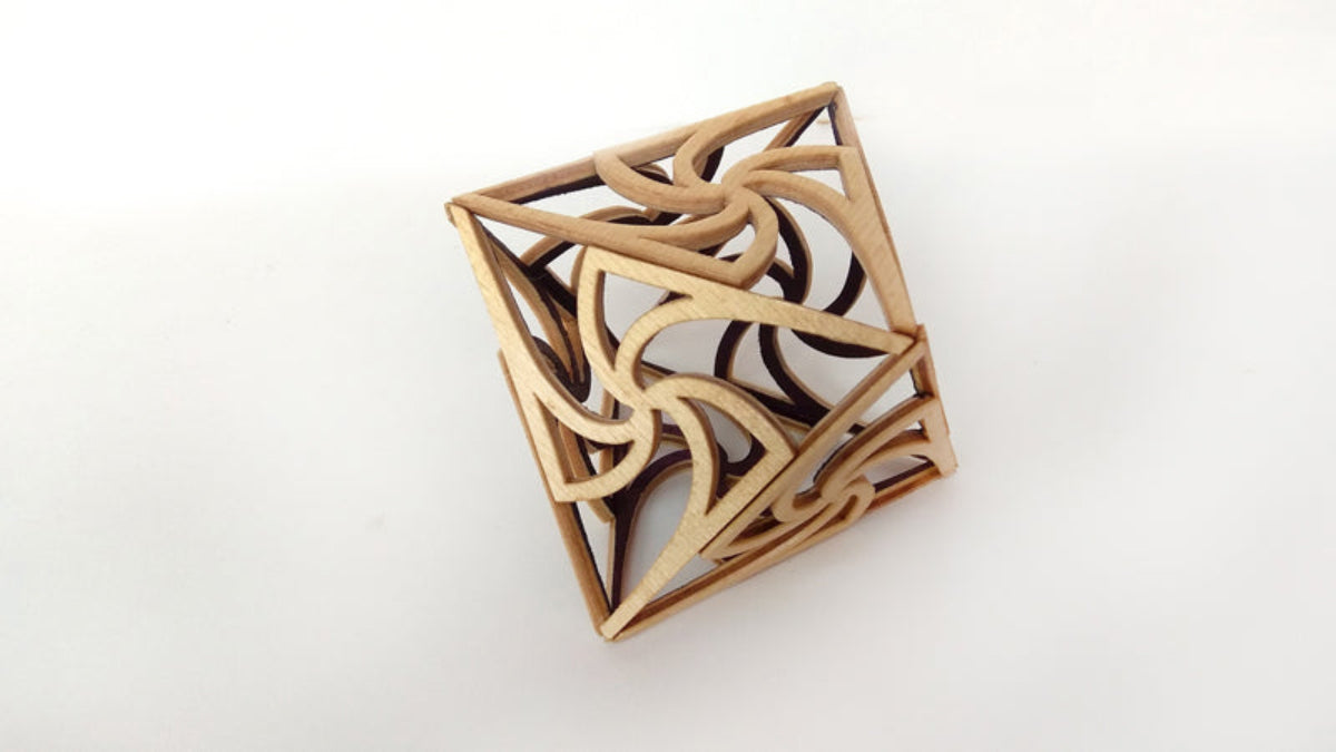 C033-Octahedron Scroll Saw Pattern - Alex Fox Patterns