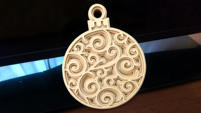 C034-Christmas Ball Layered Scroll Saw Pattern - Alex Fox Patterns