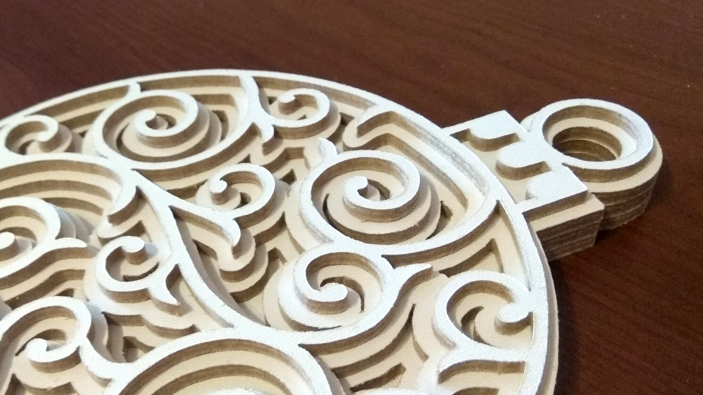 C034-Christmas Ball Layered Scroll Saw Pattern - Alex Fox Patterns