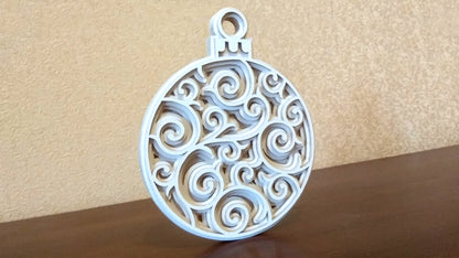 C034-Christmas Ball Layered Scroll Saw Pattern - Alex Fox Patterns