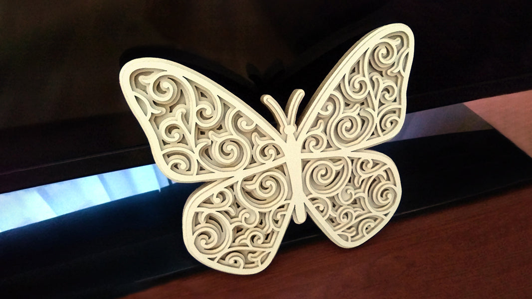 C035-Butterfly Layered Scroll Saw Pattern - Alex Fox Patterns