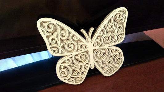 C035-Butterfly Layered Scroll Saw Pattern - Alex Fox Patterns