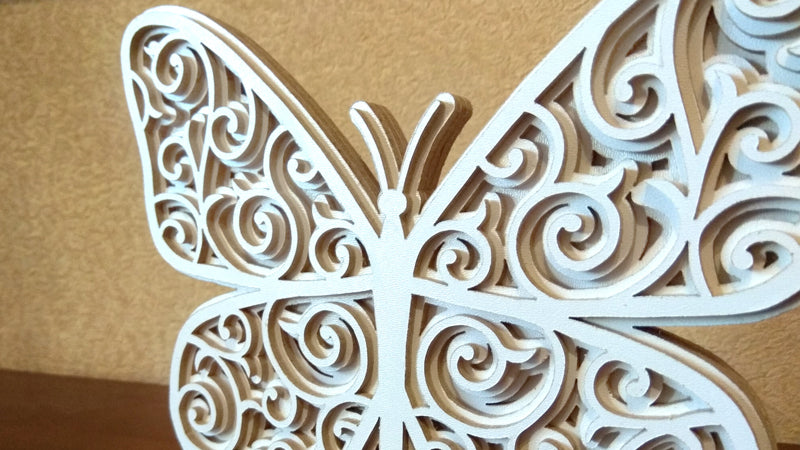 C035-Butterfly Layered Scroll Saw Pattern - Alex Fox Patterns