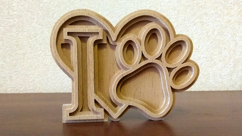 C038-Pawprint Layered Scroll Saw Pattern - Alex Fox Patterns