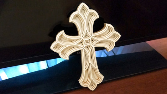 C039-Cross Layered Scroll Saw Pattern - Alex Fox Patterns