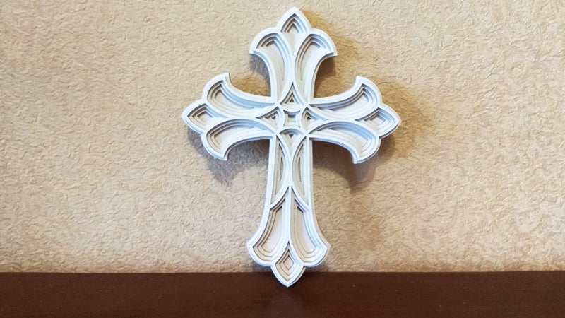 C039-Cross Layered Scroll Saw Pattern - Alex Fox Patterns