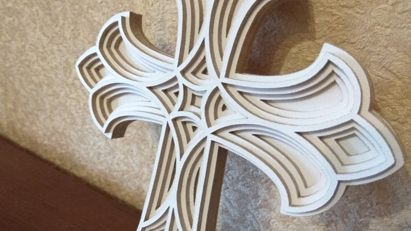 C039-Cross Layered Scroll Saw Pattern - Alex Fox Patterns