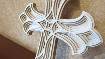 C039-Cross Layered Scroll Saw Pattern - Alex Fox Patterns