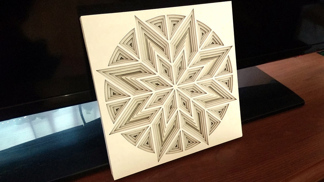 C043-Geometric Ornament Layered Scroll Saw Pattern - Alex Fox Patterns