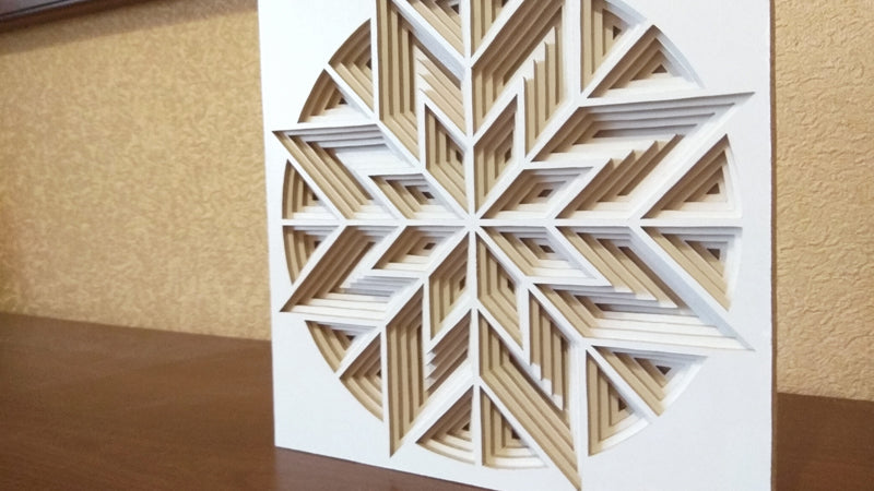 C043-Geometric Ornament Layered Scroll Saw Pattern - Alex Fox Patterns