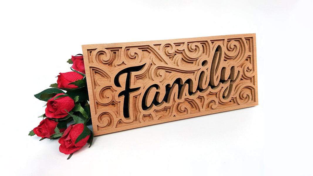 C045-Family Sign Layered Scroll Saw Pattern - Alex Fox Patterns
