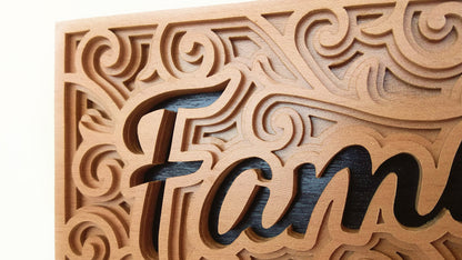 C045-Family Layered Scroll Saw Pattern - Alex Fox Patterns