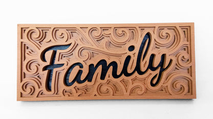 C045-Family Layered Scroll Saw Pattern - Alex Fox Patterns